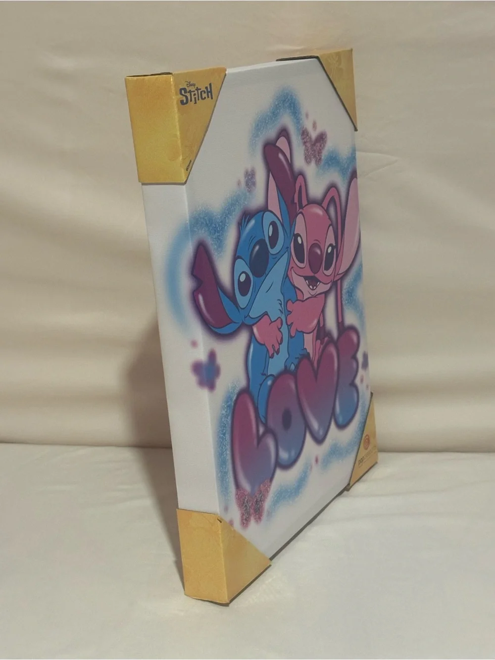 Disney Blue & Pink Stitch 'LOVE' Wall Art